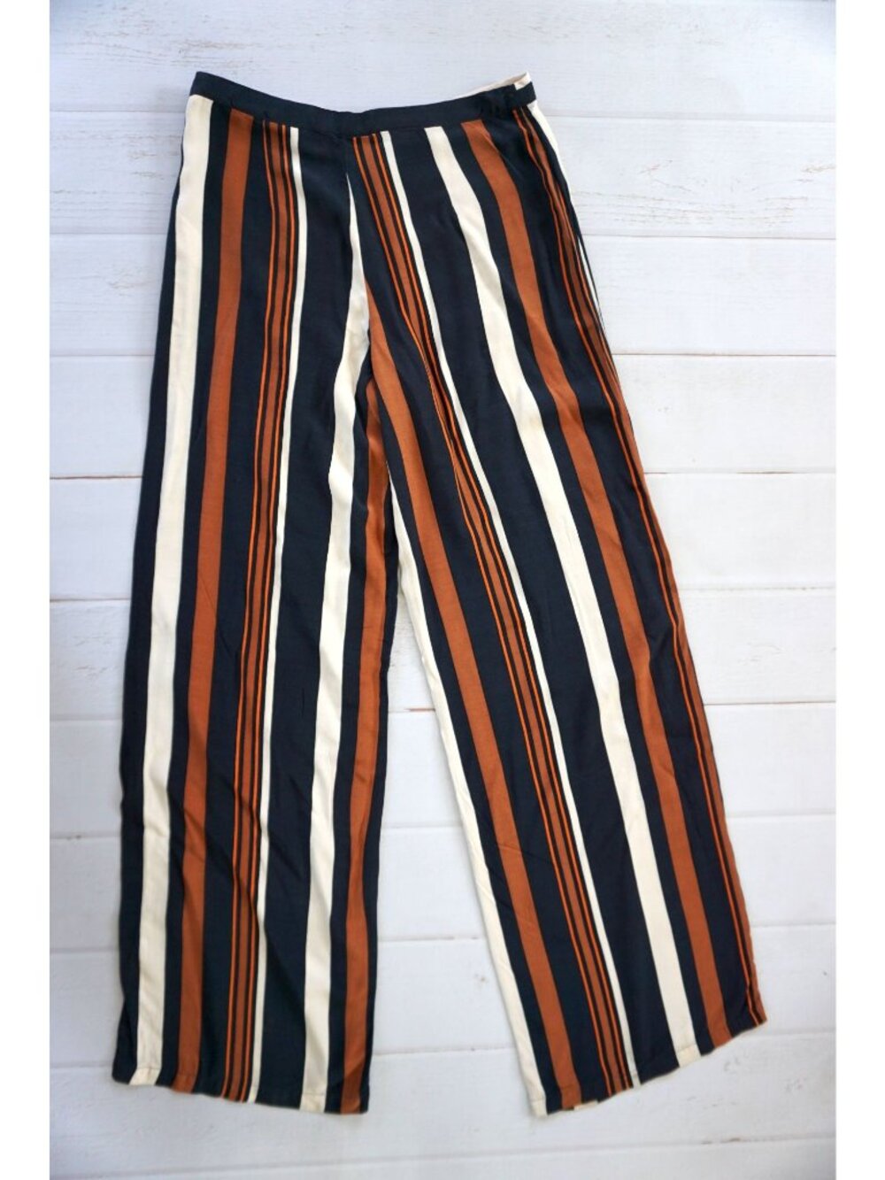 Topshop Women's Striped Wide-Leg Pants - Size 6 - Picture 7 of 9